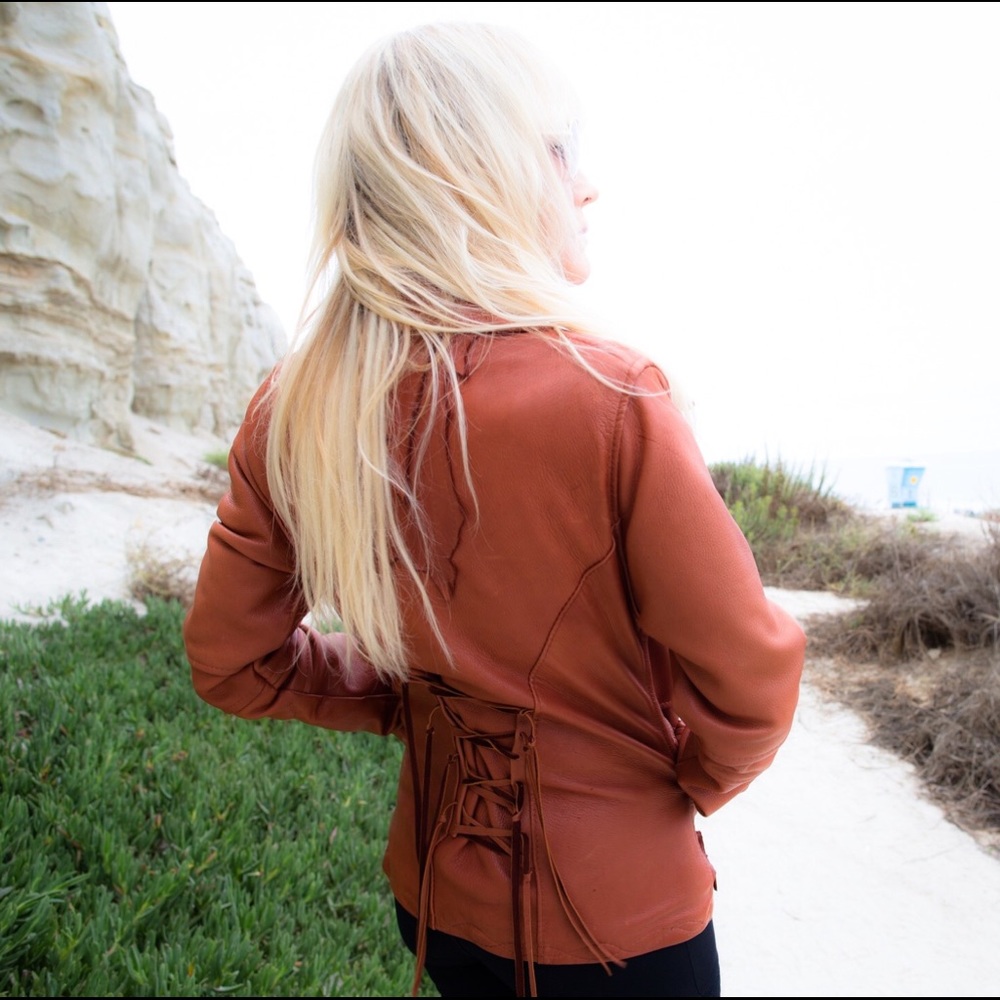 Women’s Tan Deerskin Leather Jacket